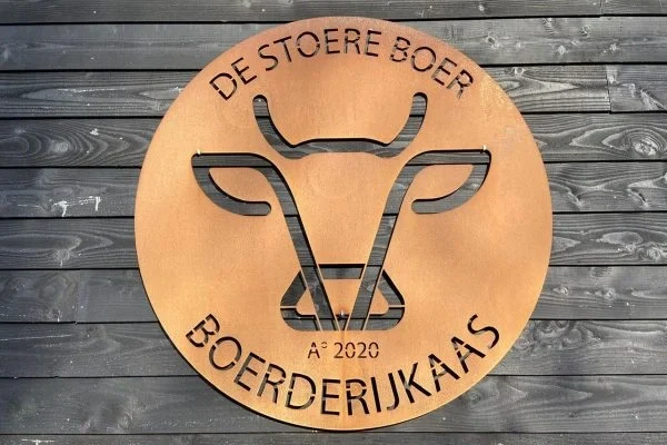 Cortenstaal reclamebord de stoere boer